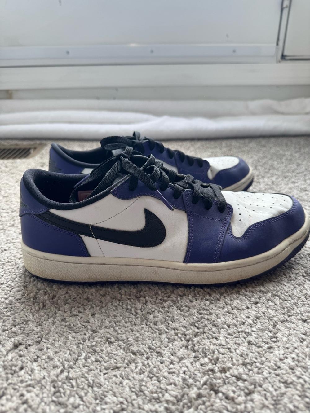 Nike Air Jordan Low-Top Golf Shoes — White and Purple - Size 10